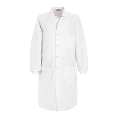 Vf Imagewear Red Kap  Unisex Specialized Cuffed Lab Coat W/Outside Pocket, White, Poly/Combed Cotton, 4XL KP70WHRG4XL
